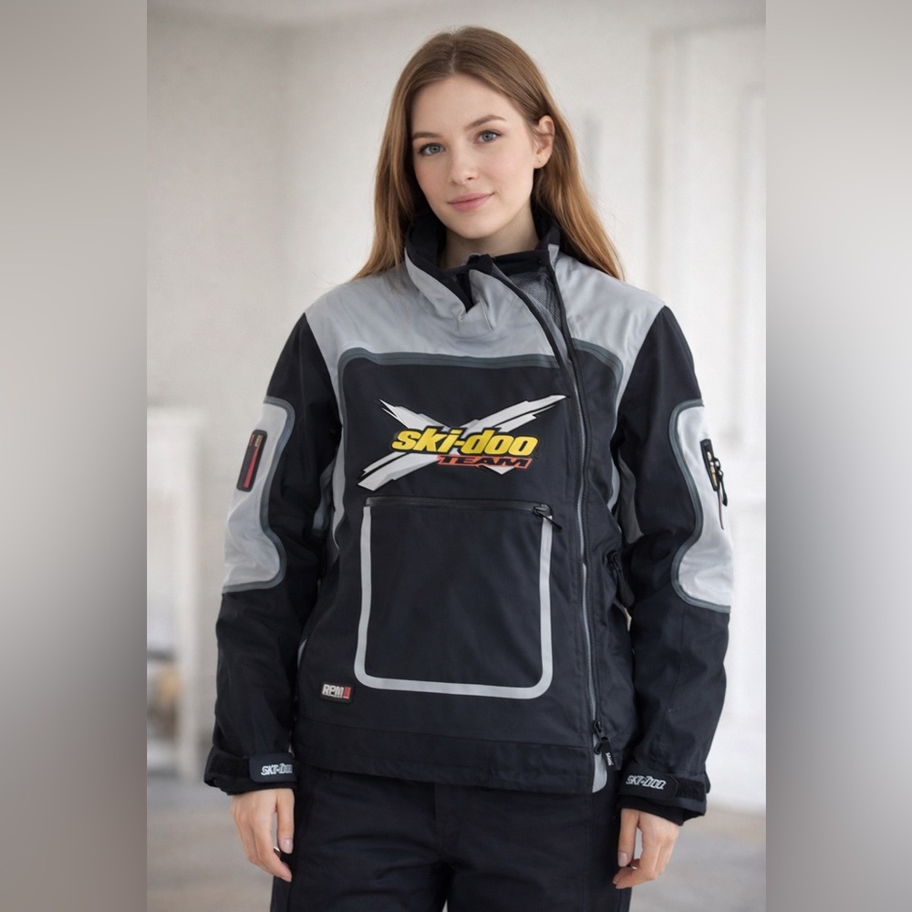 Women's Performance Skidoo Jacket wind break- Black and Gray